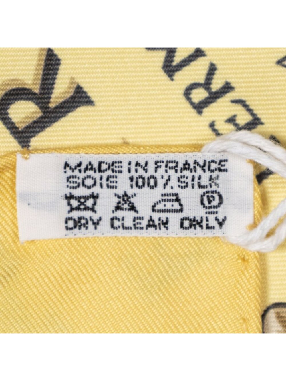 Hermes Scarf Yellow Blanc's Twill Silk - Picture 5 of 5
